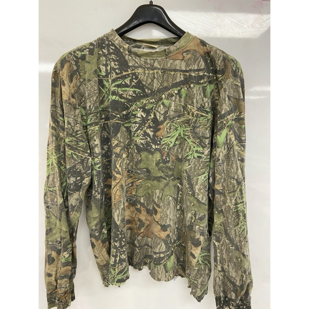 VTG Mossy Oak Shirt Mens XL Multicolor Camo Long Sleeve Pocket Hunting Outdoor**